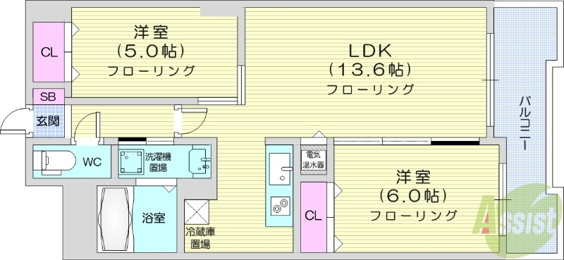 モデナ山鼻の間取り