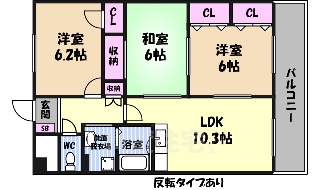 ソレーユ五条壱番館の間取り