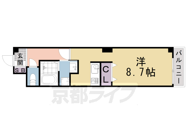 京都市南区吉祥院東砂ノ町のマンションの間取り