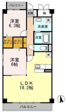 【藤沢市藤が岡のマンションの間取り】