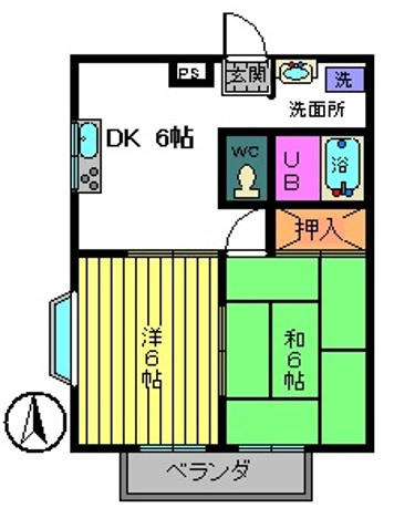 郡山市大槻町のアパートの間取り