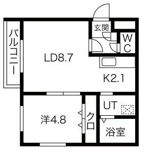 【札幌市中央区南十四条西のマンションの間取り】