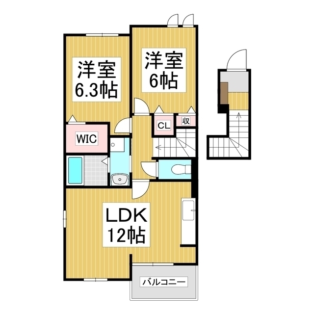 飯田市松尾城のアパートの間取り