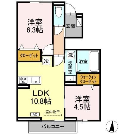 【相模原市緑区原宿南のアパートの間取り】