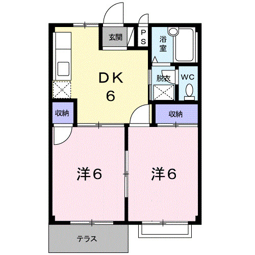 福山市千田町のアパートの間取り