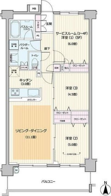 パレステージ北久里浜の間取り