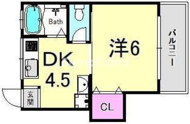 神戸市中央区神仙寺通のアパートの間取り