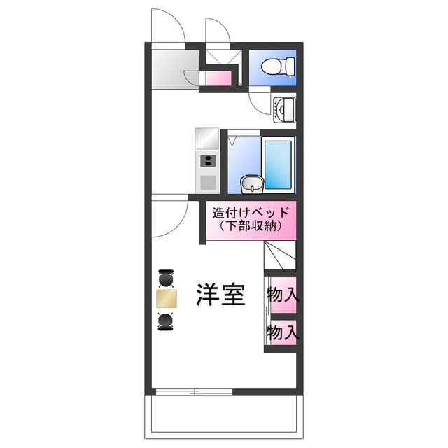 泉佐野市市場西のアパートの間取り