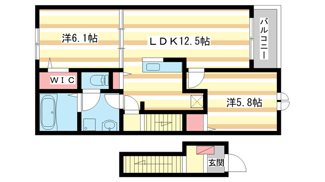 大和郡山市新町のアパートの間取り