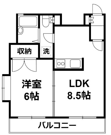 新宿区市谷本村町のマンションの間取り