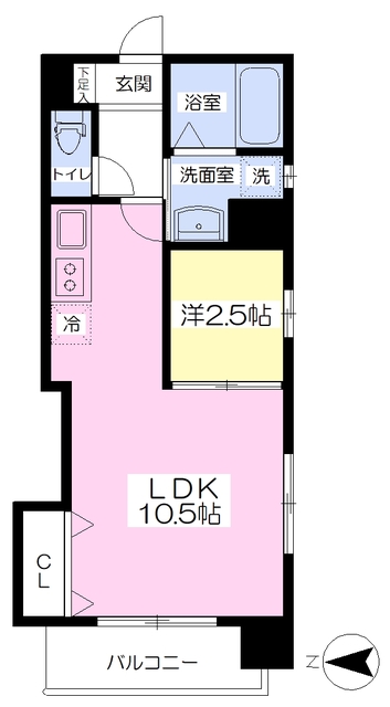 松山市平和通のマンションの間取り