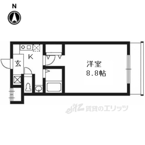 京都市山科区東野中井ノ上町のマンションの間取り