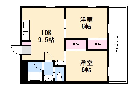 広島市西区草津東のマンションの間取り