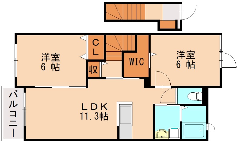 古賀市谷山のアパートの間取り