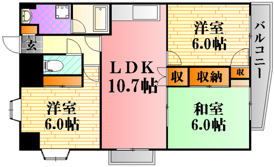 【ラフィネ牛田本町の間取り】