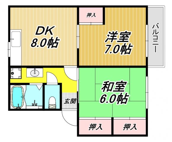 シティハイム橋本6AP1の間取り