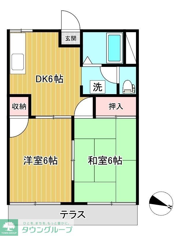 狭山市大字東三ツ木のアパートの間取り