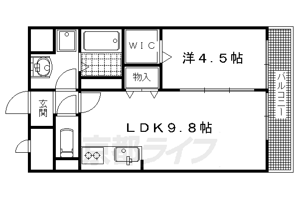 長岡京市奥海印寺のマンションの間取り