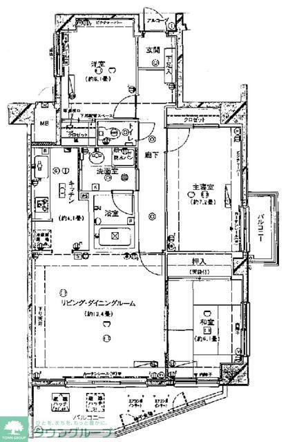 エクステ大倉山　Ｂ棟の間取り