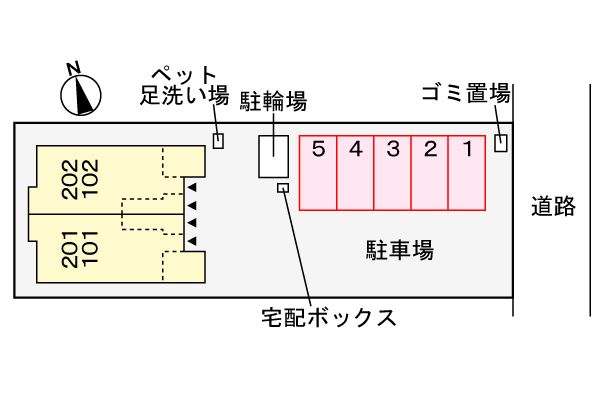 【グロワールの駐車場】