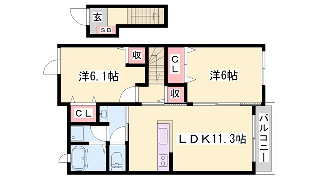 インプレスIII　Ｂの間取り