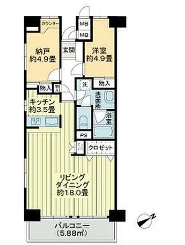 江東区東砂のマンションの間取り