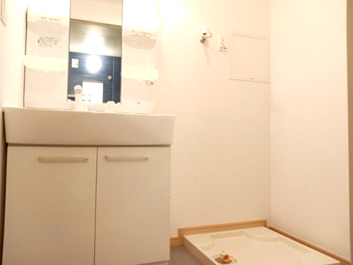 洗面設備　脱衣スペースもあります