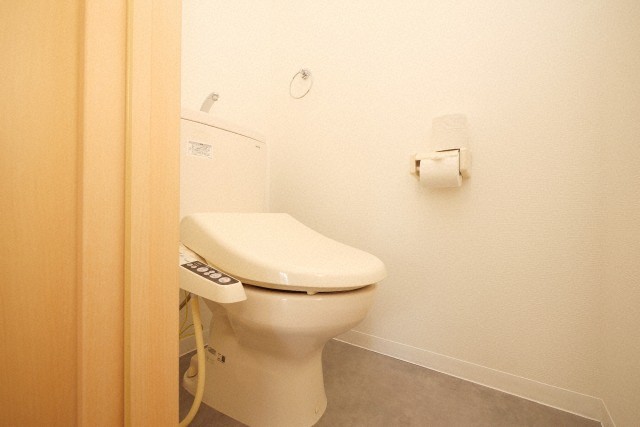 トイレ　落ち着いた色調のトイレです