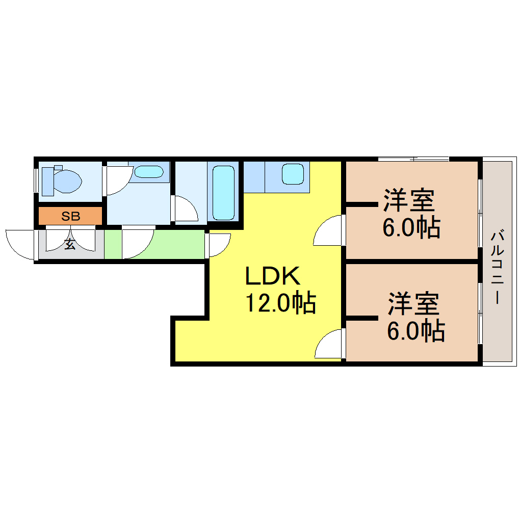 地下鉄鶴舞線 御器所駅 徒歩7分 7階建 築54年の間取り写真