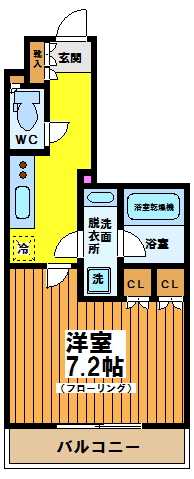 京王新線 幡ケ谷駅 徒歩5分 13階建 築8年の間取り写真