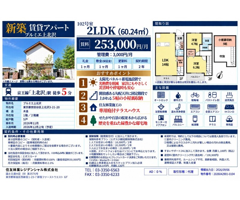 京王線 上北沢駅 徒歩5分 2階建 新築のその他写真