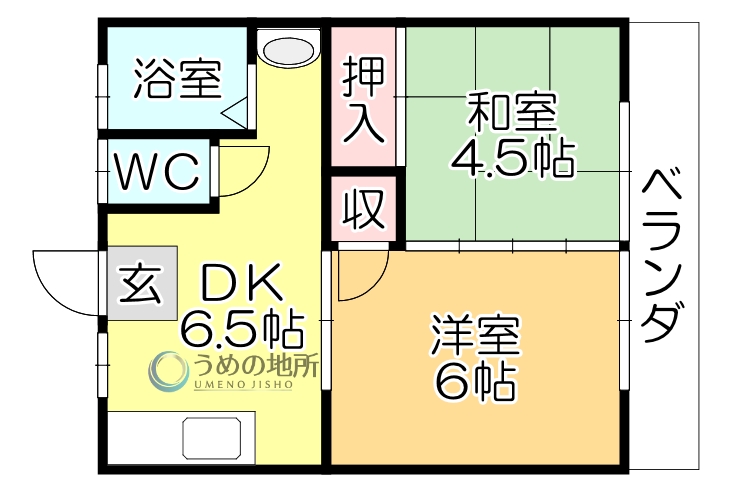 西鉄天神大牟田線 津福駅 徒歩14分 2階建 築36年の間取り写真