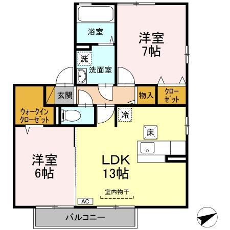 ラシュレメゾン・ Aの間取り写真