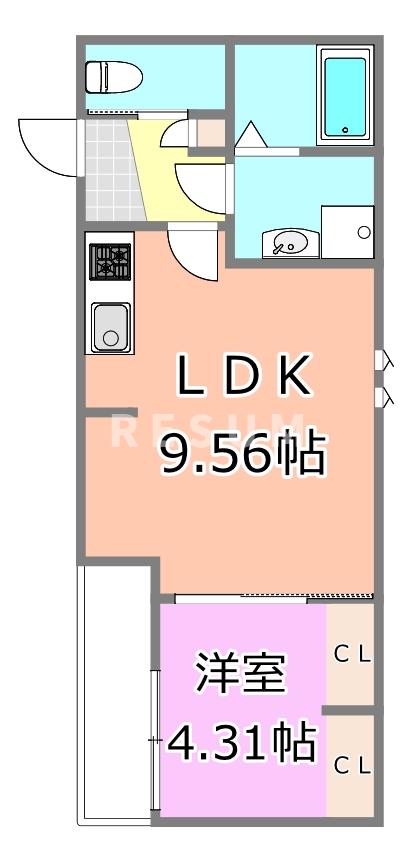 ＪＲ総武本線 東千葉駅 徒歩9分 3階建 築3年の間取り写真