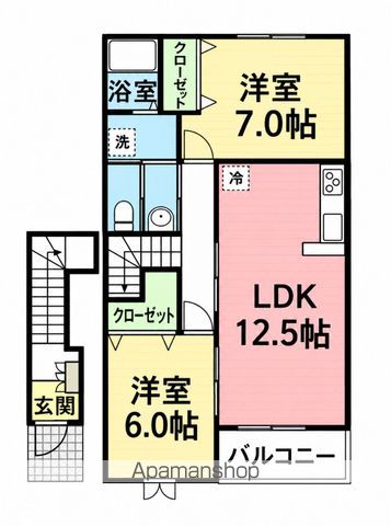 南海本線 樽井駅 徒歩18分 2階建 築22年の間取り写真