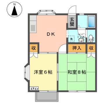 盛岡市下米内のアパートの間取り