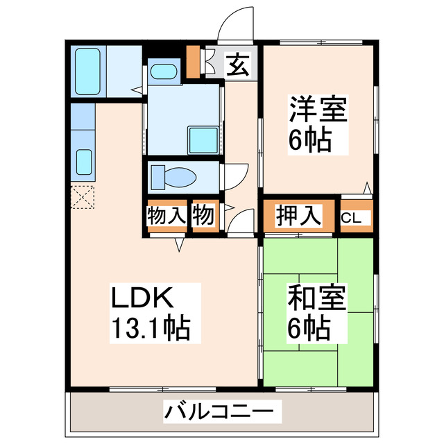 菊池郡菊陽町大字津久礼のマンションの間取り