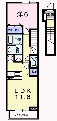 堺市堺区旭ヶ丘中町のアパートの間取り