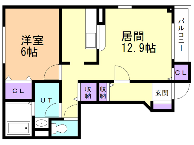 苫小牧市澄川町のアパートの間取り