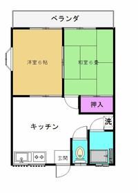 横浜市都筑区すみれが丘のアパートの間取り