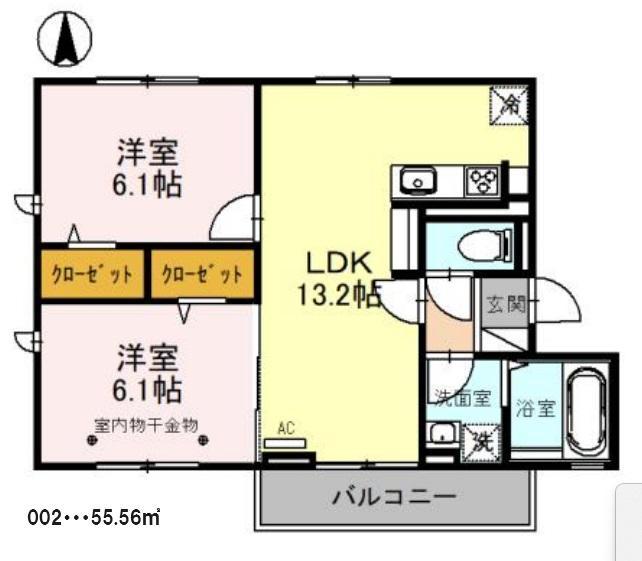 Ｄ－ＲＯＯＭ里の間取り