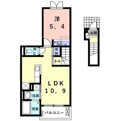 大垣市割田のアパートの間取り