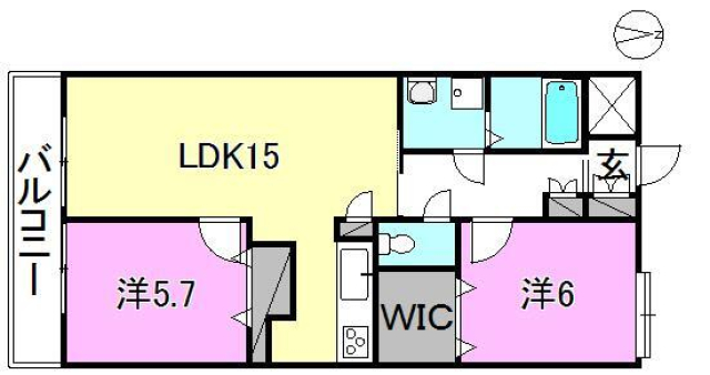 松山市萱町のマンションの間取り