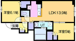夕張郡長沼町錦町北のアパートの間取り