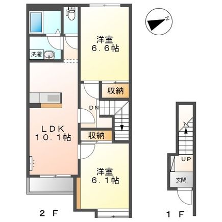 伊東市吉田のアパートの間取り