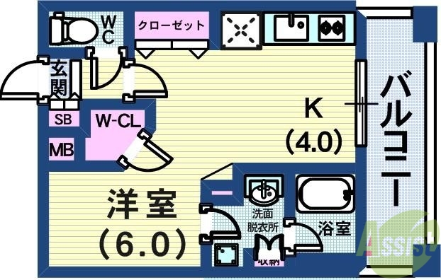 プレジール三ノ宮の間取り