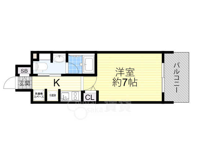 大阪市旭区森小路のマンションの間取り