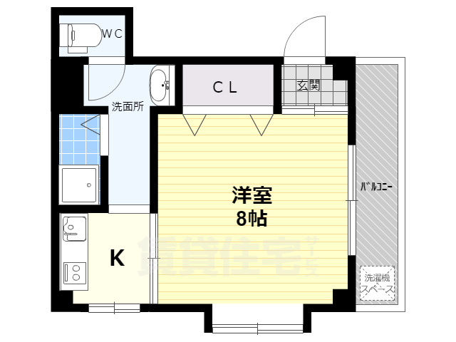 京都市右京区西院平町のマンションの間取り