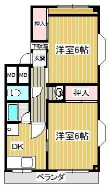 さいたま市緑区東浦和のマンションの間取り