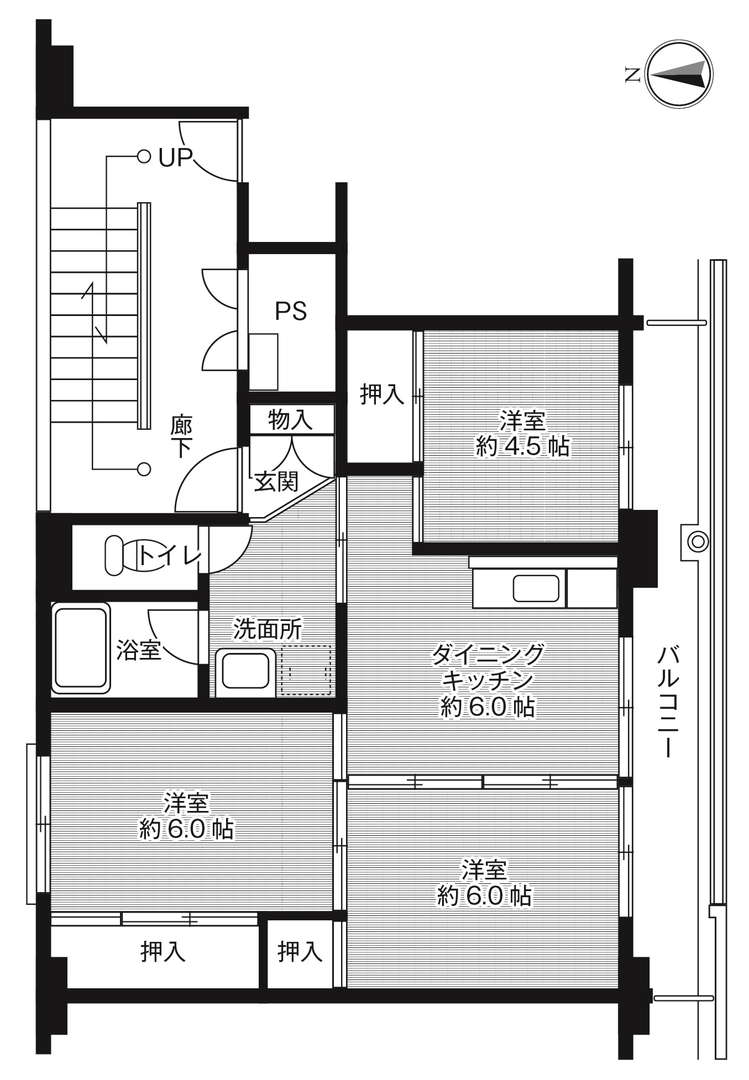 ビレッジハウス西出雲　1号棟の間取り